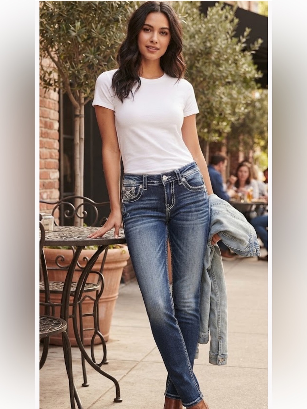 Miss Me Women's Skinny Jeans - Dark Blue Wash